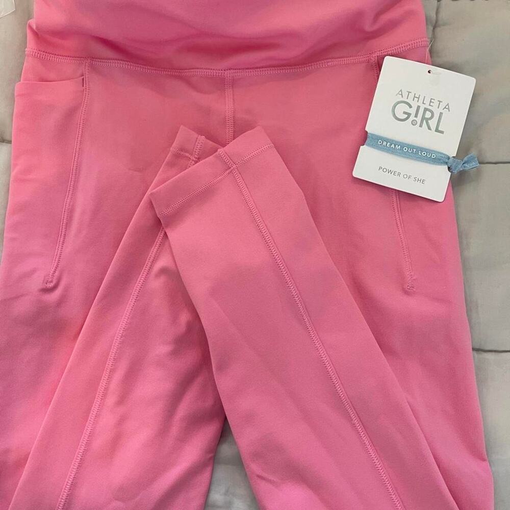 Athleta Girl High Rise Stash Your Treasures Tight Pink Leggings XL/14 NWT